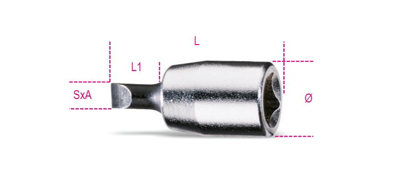 Beta 900LP 1,2X6,5 Csavarhúzó-dugókulcs hasítottfejű csavarokhoz, krómozott, barnított hegy termék fő termékképe