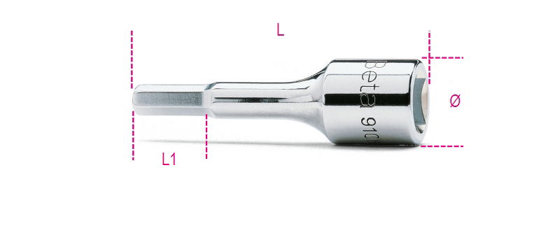 Beta 910ME 5 3/8”-os imbusz-dugókulcs, krómozott termék fő termékképe