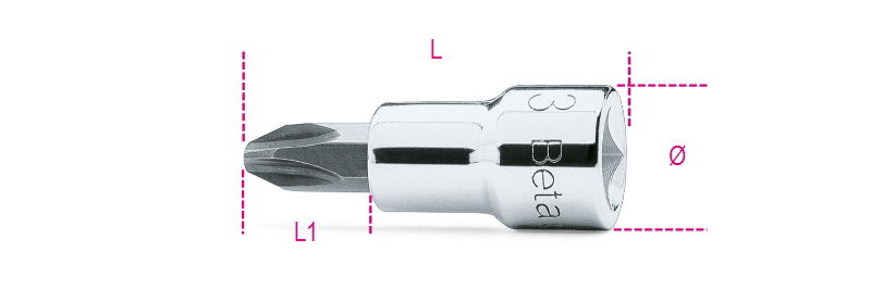 Beta 910PH 2 Csavarhúzó-dugókulcs Phillips®-csavarokhoz, krómozott, barnított fej termék fő termékképe