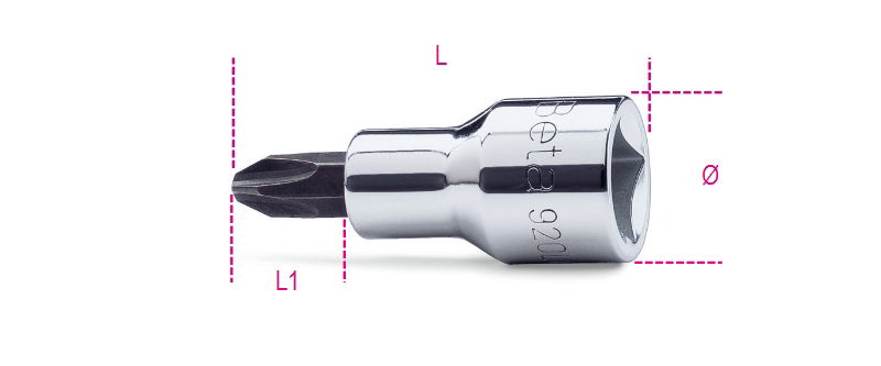 Beta 920PH 3 Csavarhúzó-dugókulcs Phillips®-csavarokhoz, krómozott, barnított fej termék fő termékképe