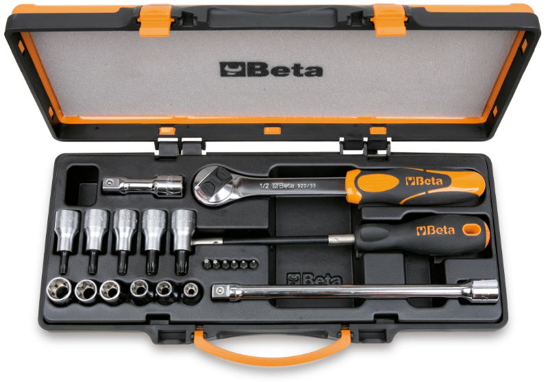 Beta 920TX/C17 6 csavarhúzóbetét, 6 dugókulcs Torx®-csavarokhoz és 4 tartozék fémdobozban termék fő termékképe
