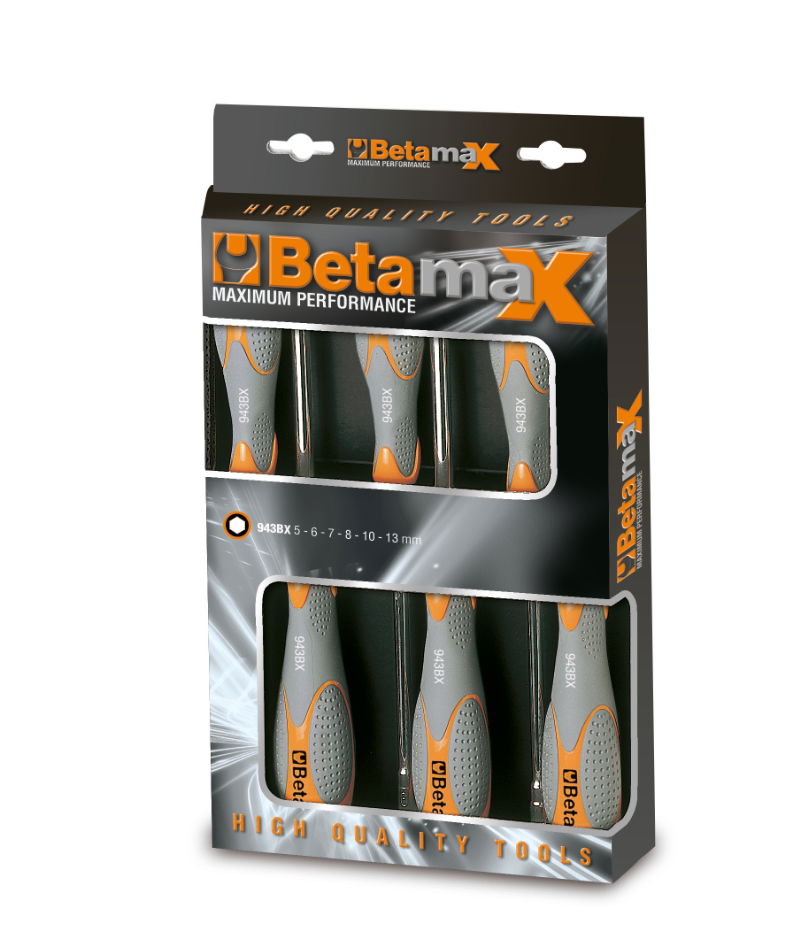 Beta 943BX/D6 6 részes dugókulcs-csavarhúzó szerszám készlet bi-materiál nyéllel termék fő termékképe