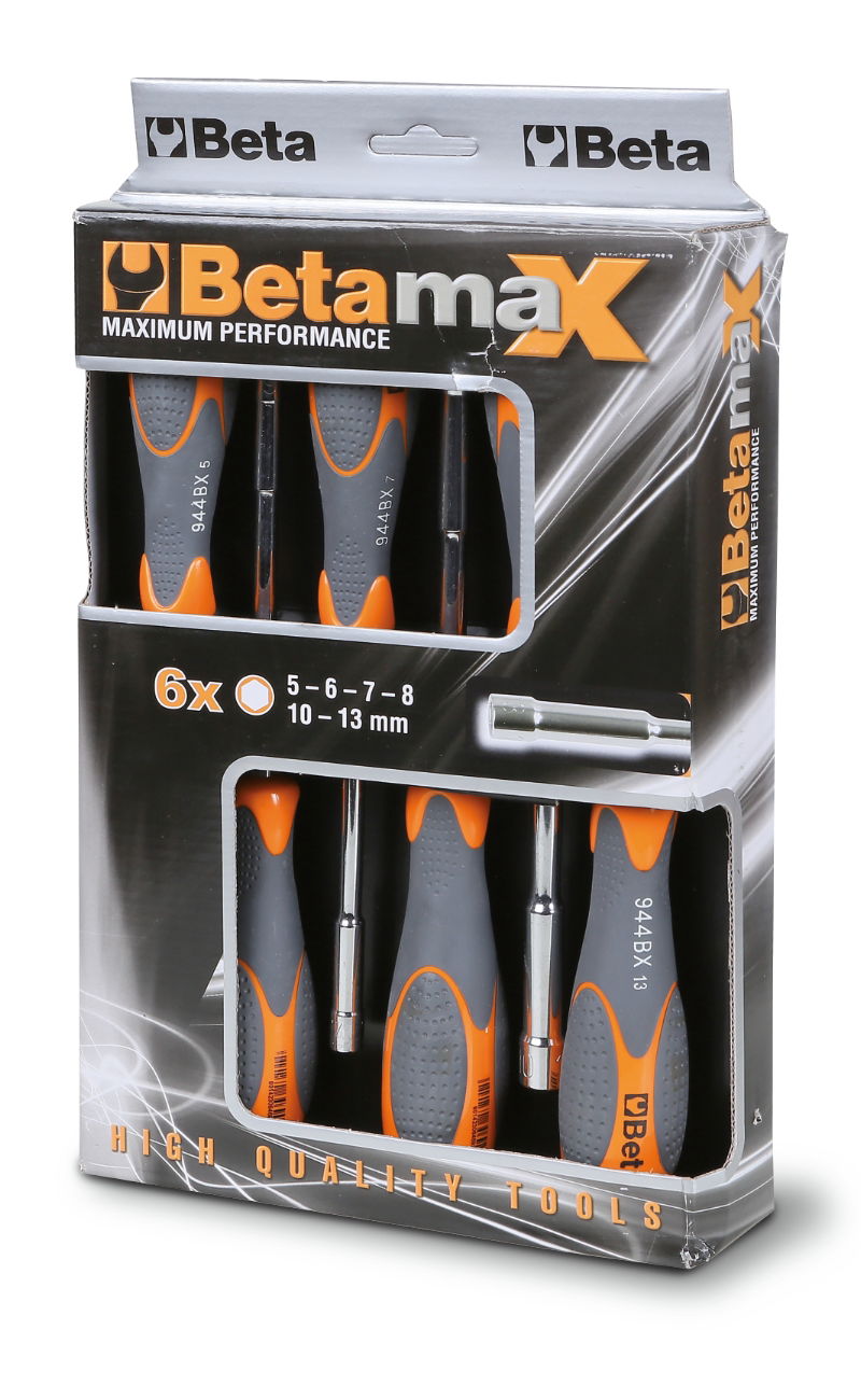 Beta 944BX/D6 6 részes dugókulcs-csavarhúzó szerszám készlet bi-materiál nyéllel termék fő termékképe