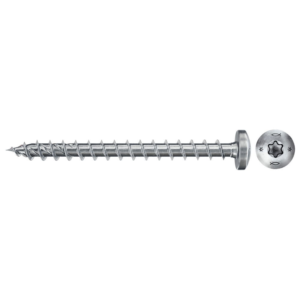 Fischer FPF II PTF 4.0 x 50 BC 200 lencsefejű, kékre horganyzott, végigmenetes forgácslapcsavar TX behajtással, 200 db/csomag termék fő termékképe