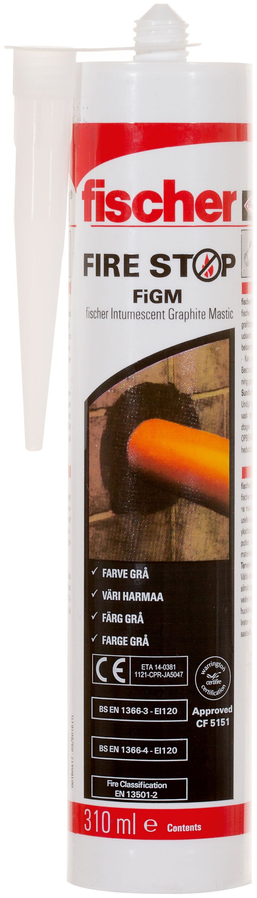 Fischer FiGM hőre habosodó grafit tűzálló paszta (ES/NL/PT/TR), 310 ml termék fő termékképe
