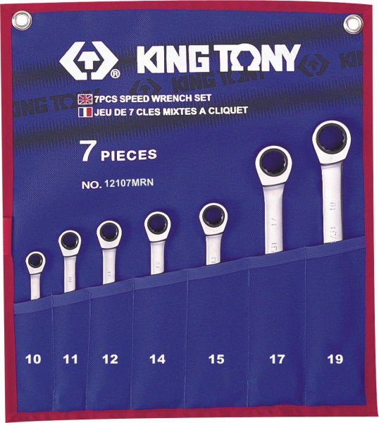 King Tony 7 részes racsnis csillag-villás kulcs készlet 12107MRN termék fő termékképe