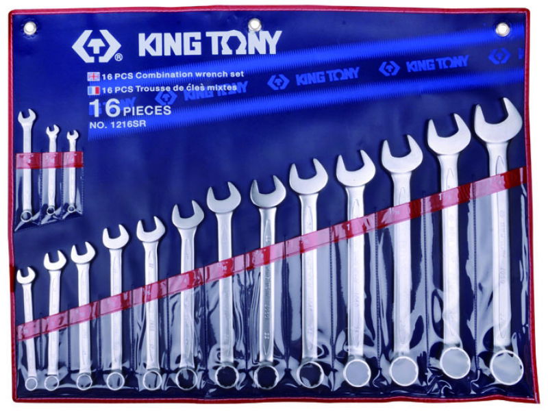 King Tony 16 részes csillag-villáskulcs készlet 1/4-1-1/4˝ 1216SR termék fő termékképe