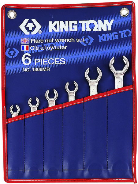 King Tony 6 részes fékcsőkulcs készlet 8-22mm 1306MR termék fő termékképe