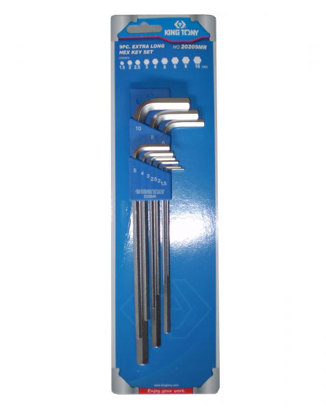 King Tony 9 részes hosszú imbuszkulcs készlet 1,5-10mm  20209MR termék fő termékképe