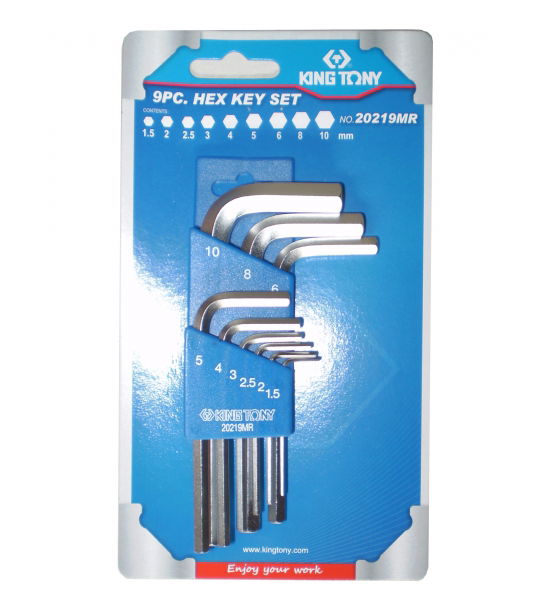 King Tony 9 részes rövid imbuszkulcs készlet 1,5-10mm  20219MR termék fő termékképe