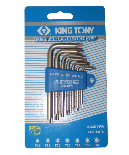 King Tony 7 részes torxvégű imbuszkulcs készlet T10-T40  20307PR termék fő termékképe
