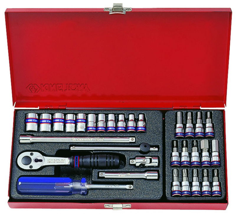 King Tony 31 részes 1/4˝-os dugókulcs- & bitfej készlet 12*  2031MR termék fő termékképe