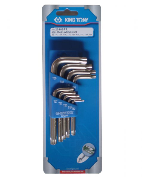 King Tony 9 részes torxvégű furatos imbuszkulcs készlet  20409PR termék fő termékképe