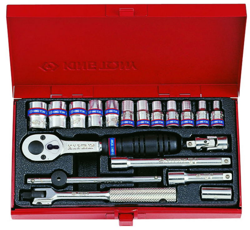 King Tony 19 részes 1/4˝-os kézi dugókulcs készlet 6*   2521MR termék fő termékképe