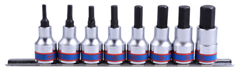 King Tony 8 részes 3/8˝-os hatszög bitfej készlet sínen 3108PR8 termék fő termékképe