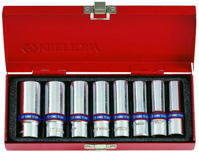 King Tony 8 részes kézi 3/8˝hosszú dugókulcs készlet 6*  3508MR termék fő termékképe