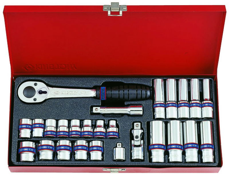 King Tony 26 részes 3/8˝-os kézi dugókulcs készlet 6*   3527MR termék fő termékképe