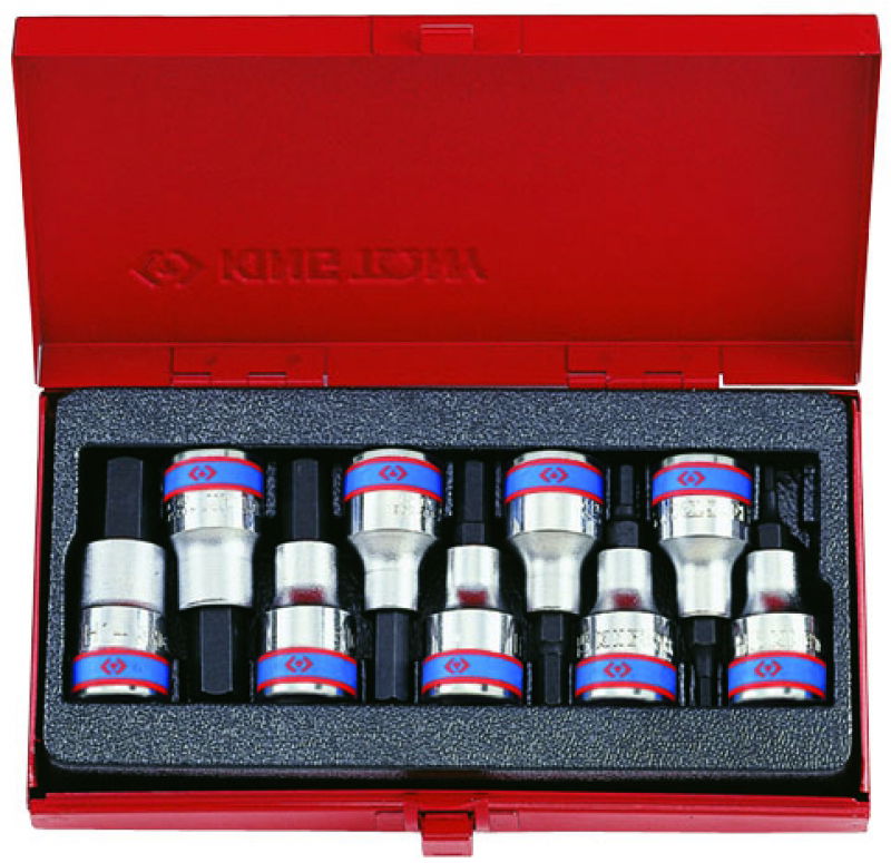 King Tony 9 részes 1/2˝-os hatszög bitfejkészlet  L=55mm 4110PR termék fő termékképe