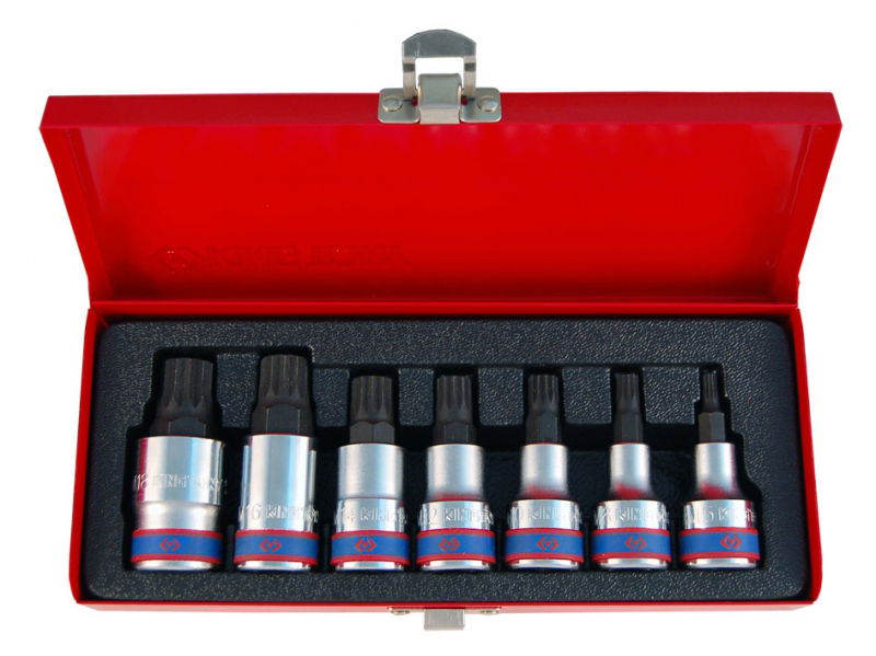 King Tony 7 részes 1/2˝-os spline bitfejkészlet M6-M18    4117PR termék fő termékképe