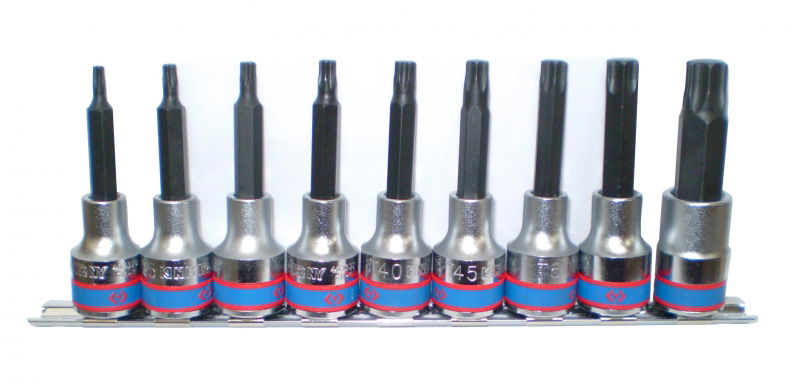 King Tony 9 részes 1/2˝-os torx bitfejkészlet  L=80mm, sínen  4119PR10 termék fő termékképe
