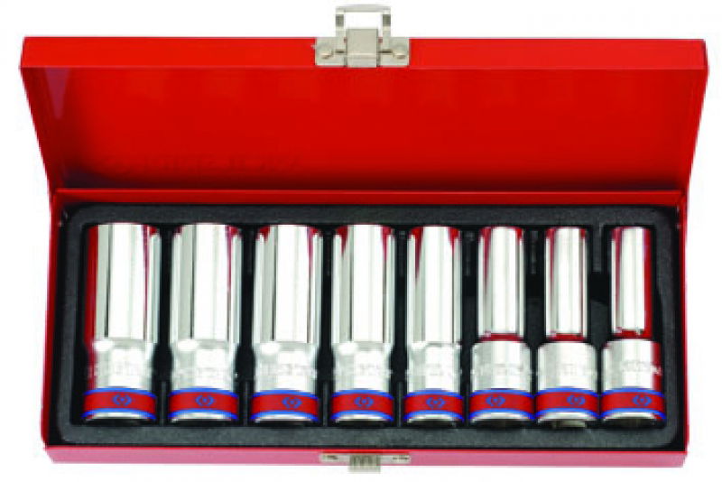 King Tony 8 részes 1/2˝-os kézi hosszú dugókulcs készlet coll 12*SAE 4208SR termék fő termékképe