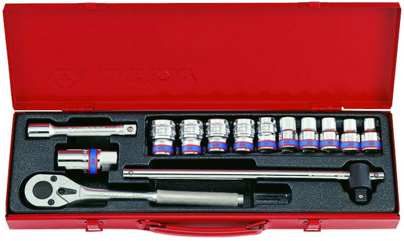 King Tony 14 részes 1/2˝-os kézi dugókulcs készlet 10-24mm 6* 4512MR termék fő termékképe