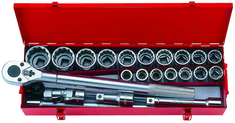 King Tony 23 részes 3/4˝-os kézi dugókulcs készlet coll 12*SAE 6023SR termék fő termékképe