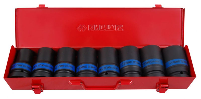 King Tony 8 részes gépi 1˝-os hosszú dugókucs készlet  8409MP termék fő termékképe