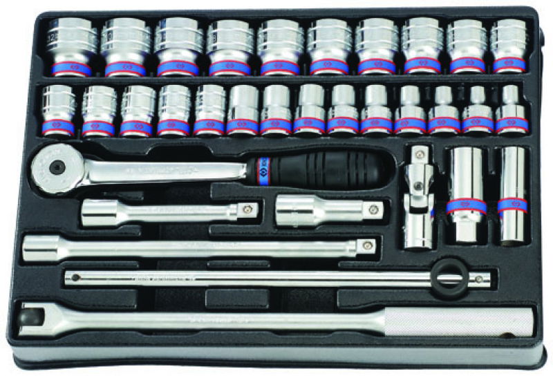 King Tony 33 részes 1/2˝-os kézi dugókulcs készlet 6* 9-4333MR termék fő termékképe