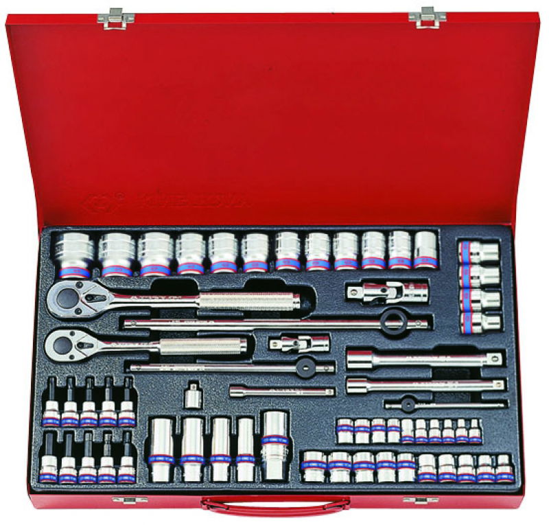 King Tony 62 részes 1/2˝3/8˝1/4˝-os dugókulcs készlet 12* 9063MR termék fő termékképe